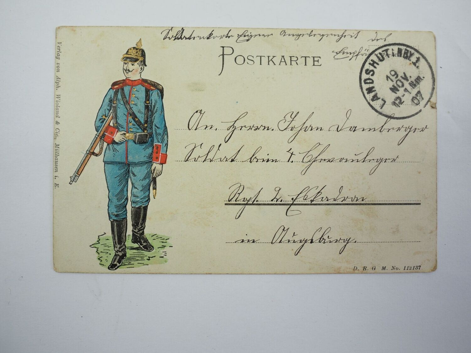Bayern: Präge-Postkarte Königlich Bayerisches 16. Infanterie-Regiment „Großherzog Ferdinand von Toskana“.