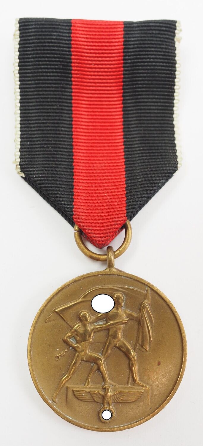 Medaille zur Erinnerung an den 1. Oktober 1938 Anschluss Sudetenland an Spange.