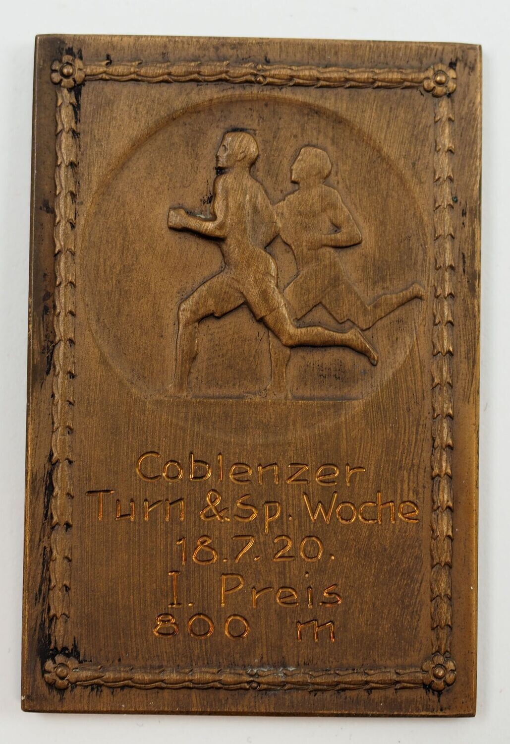 Plakette Coblenzer Turn & Sportwoche 18.7.20 - 1. Preis 800 m.