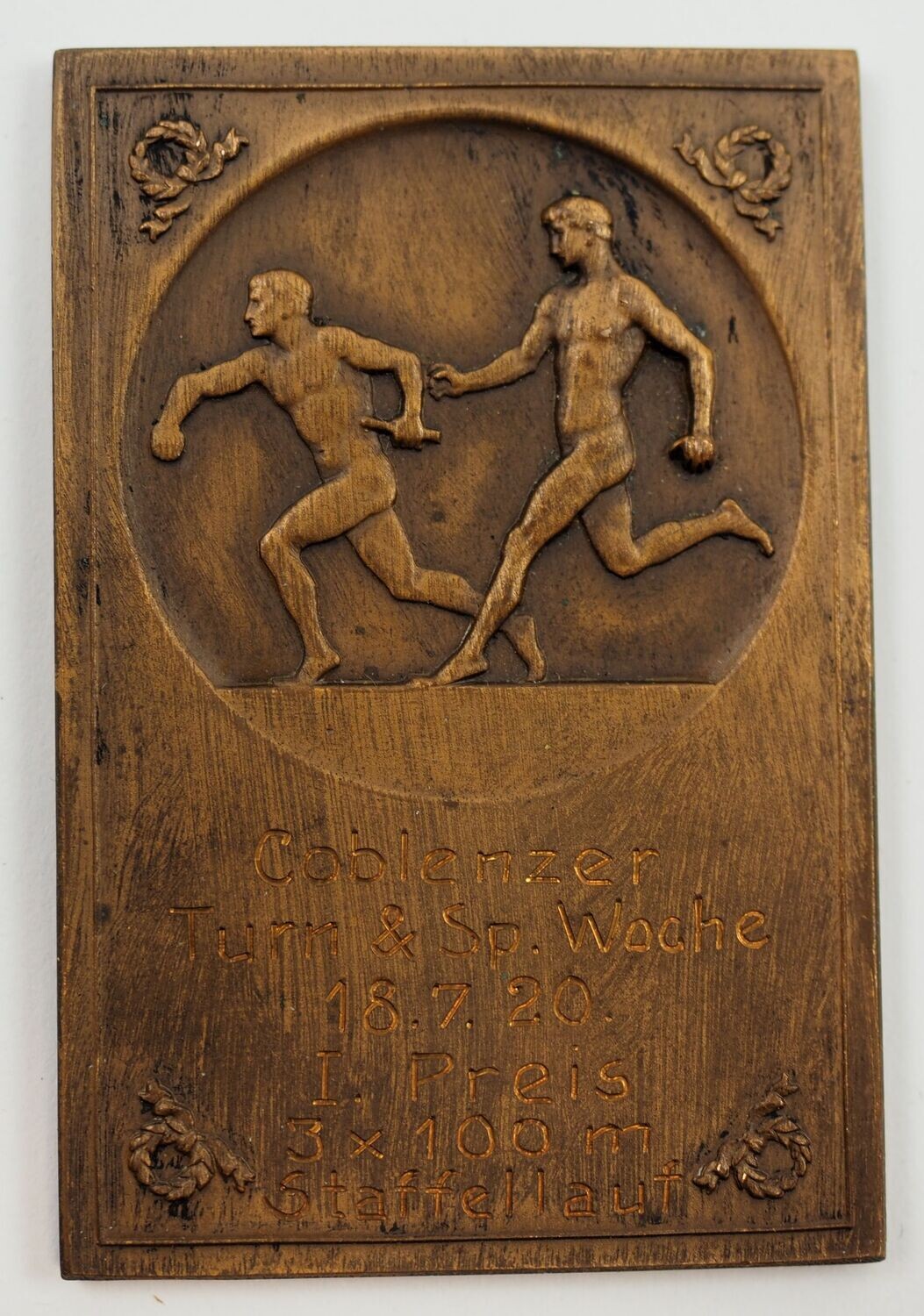 Plakette Coblenzer Turn & Sportwoche 18.7.20 - 1. Preis 3x 100 m Staffellauf.