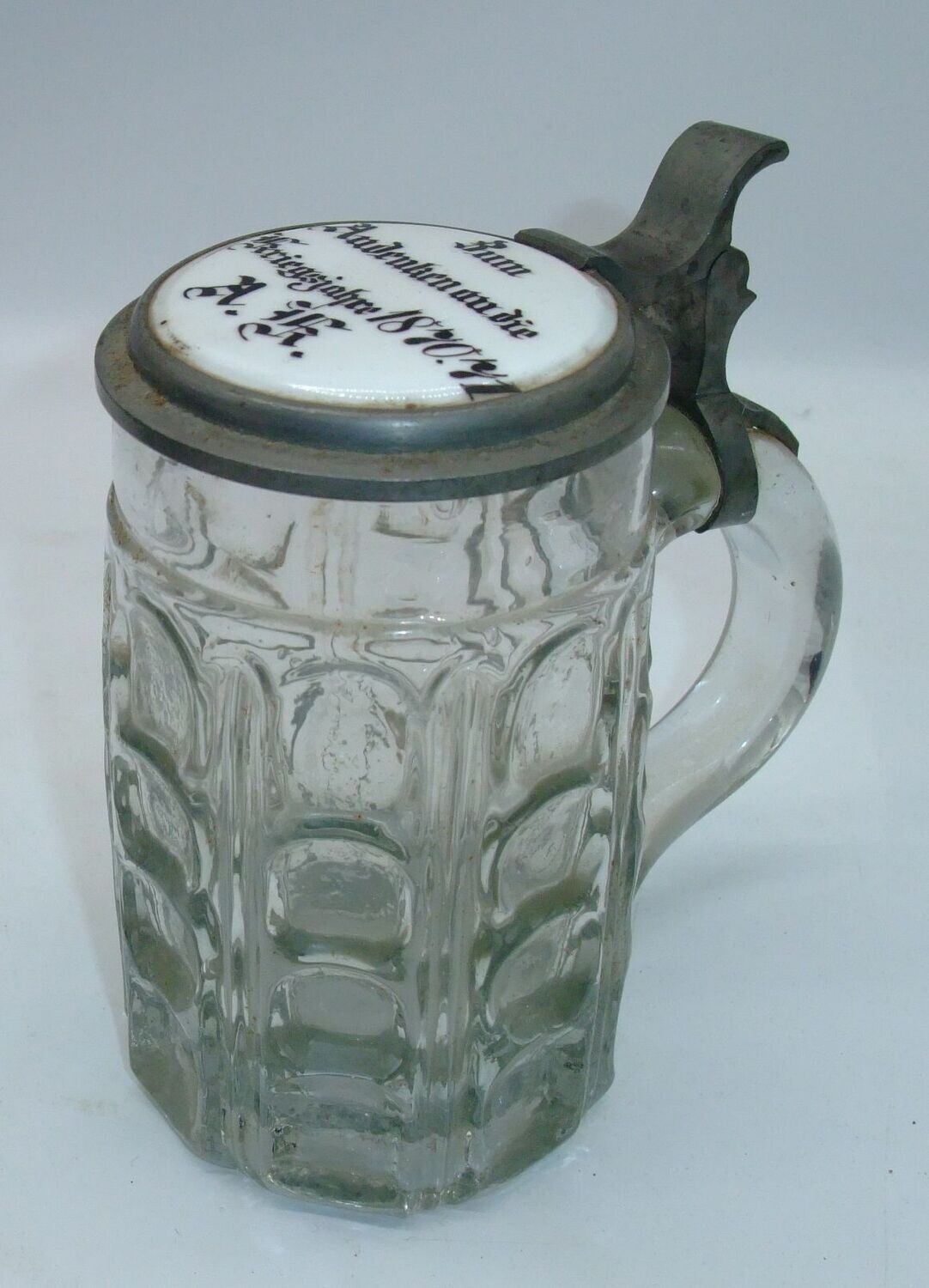Deutsches Reich: Patriotischer Bierkrug "Zum Andenken an die Kriegsjahre 1870 . 71".