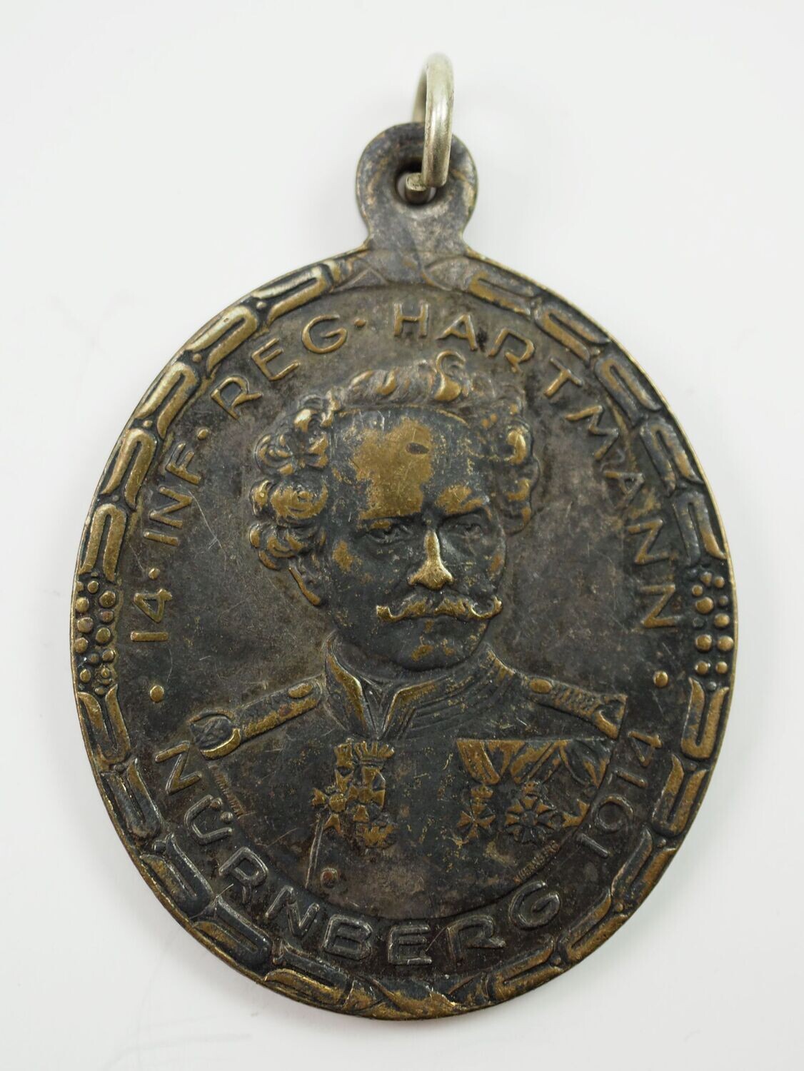 Bayern: Medaille auf die 100 Jahrfeier des Bayerischen 14. Infanterie-Regiments Hartmann 1914.