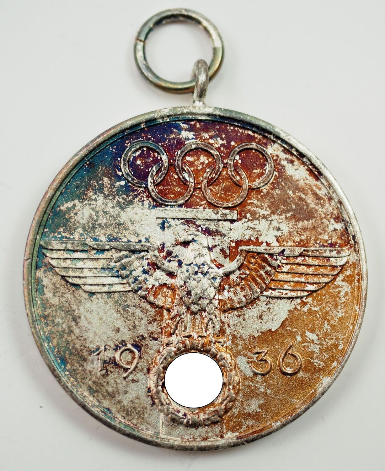 3. Reich: Deutsche Olympia-Erinnerungsmedaille 1936, Kupfer versilbert.