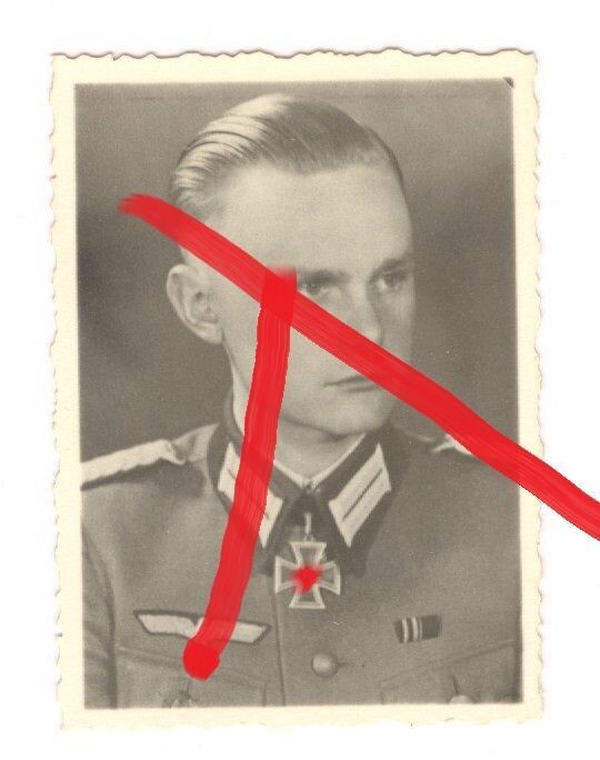 Wehrmacht: Portraitfoto Ritterkreuzträger, 7,5 x 7,5 cm, C3.