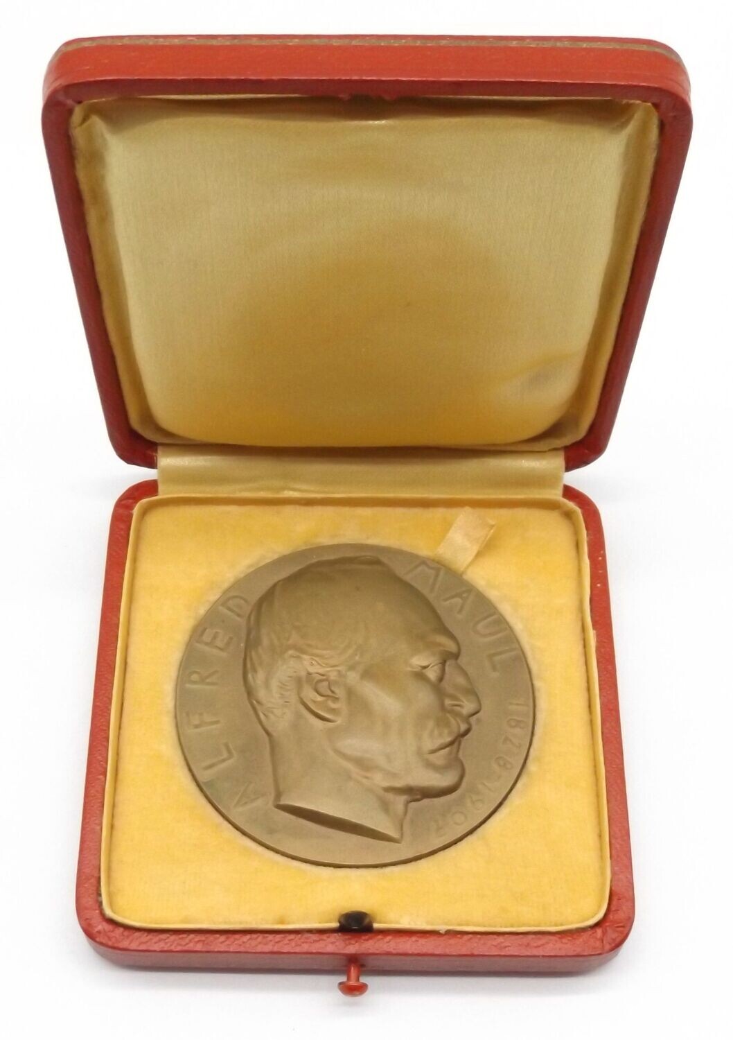 Baden: Bronze-Medaille der Stadt Karlsruhe, Alfred Maul 1907, Im Etui, Händlerplakette Pforzheim.
