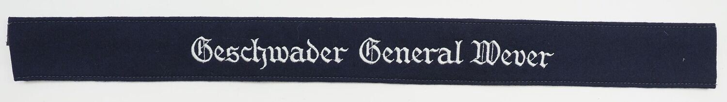 Luftwaffe: Ärmelband "Geschwader General Wever" für Mannschaften, Länge ca. 46 cm.