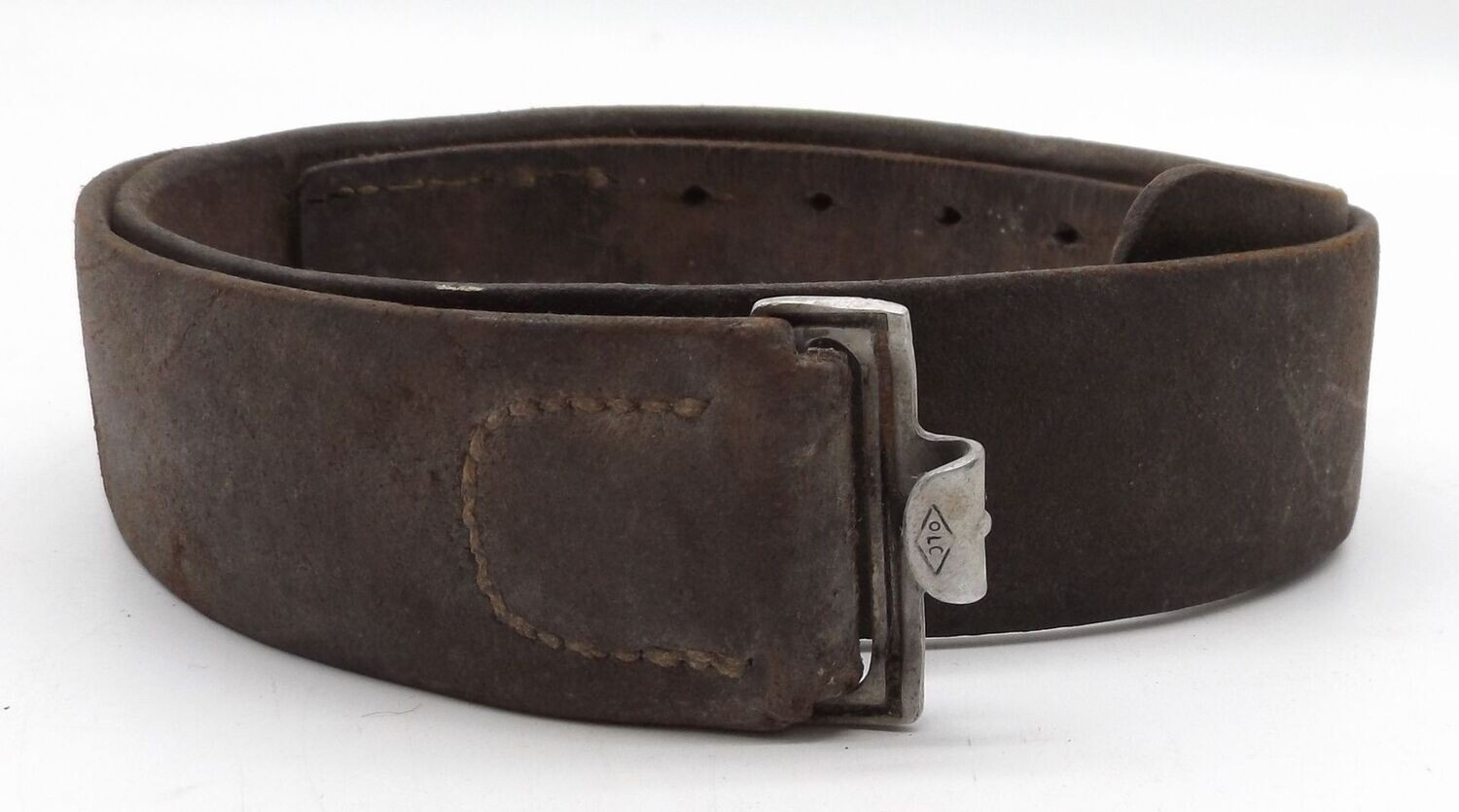 Wehrmacht: Koppelriemen für Mannschaften, Hersteller OLC für die Firma Overhoff & Co., Lüdenscheid,  Gesamtlänge ca. 86 cm.