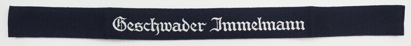 Luftwaffe: Ärmelband "Geschwader lmmelmann" für Mannschaften, Länge ca. 44 cm.