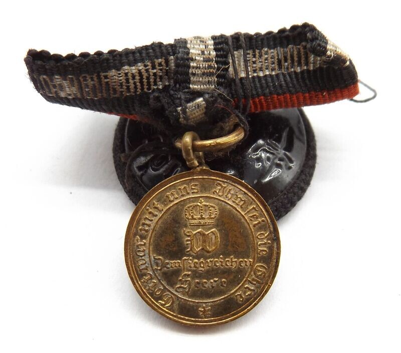 Preussen: Kriegsdenkmünze 1870/71 für Kämpfer, Knopfloch-Miniatur, Durchmesser ca. 16 mm.