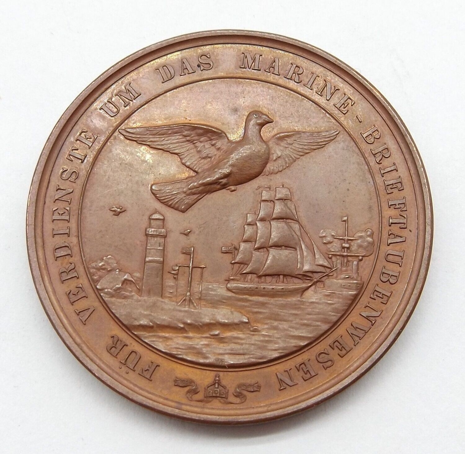 Preussen: Bronzene Medaille für Verdienste um das Marine-Brieftaubenwesen.