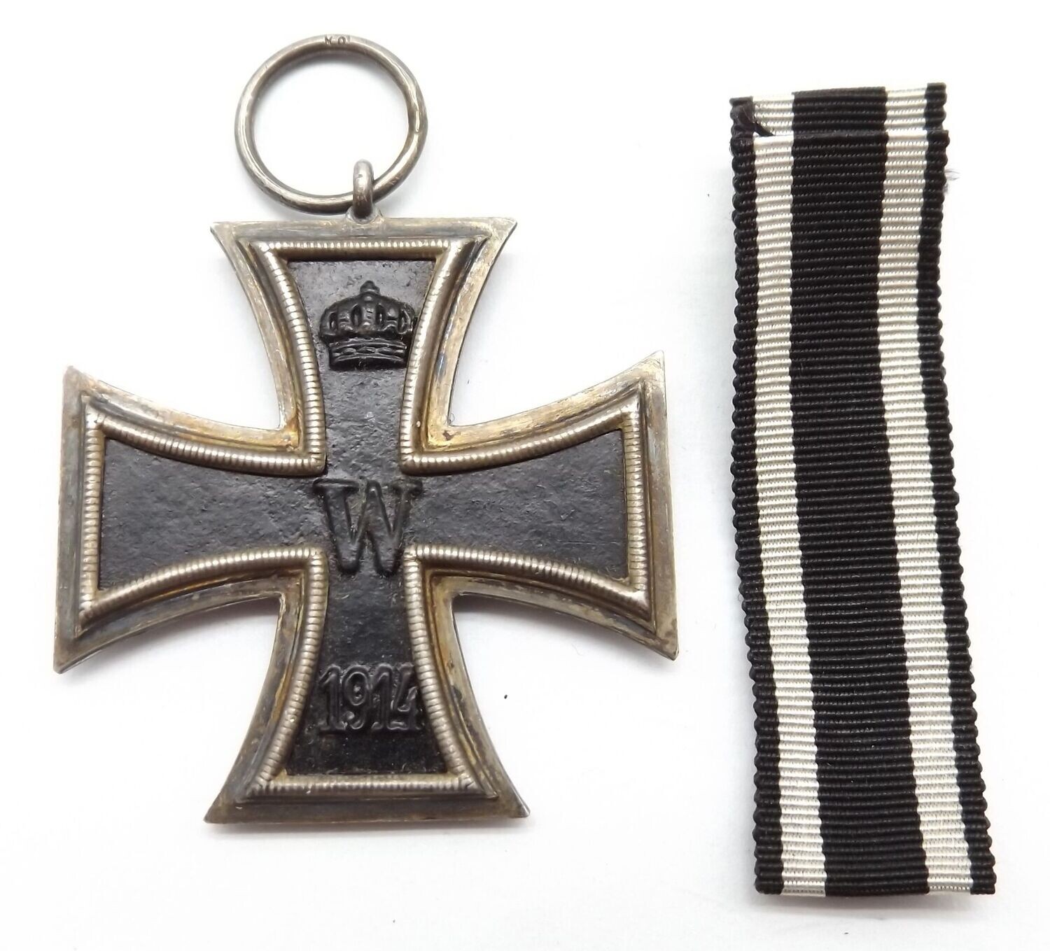 Eisernes Kreuz 2. Klasse EK2 1914 Hersteller KO für die Firma Klein, Oberstein, mit Band.