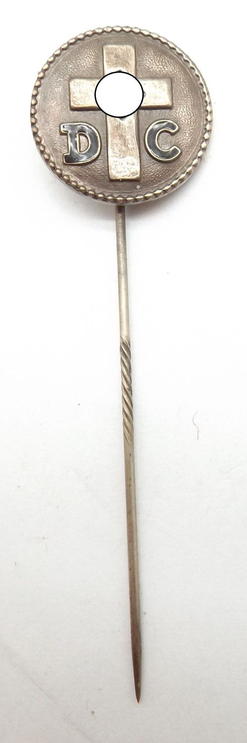 3. Reich: Mitgliedsabzeichen Deutsche Christen, an Nadel, 18 mm.