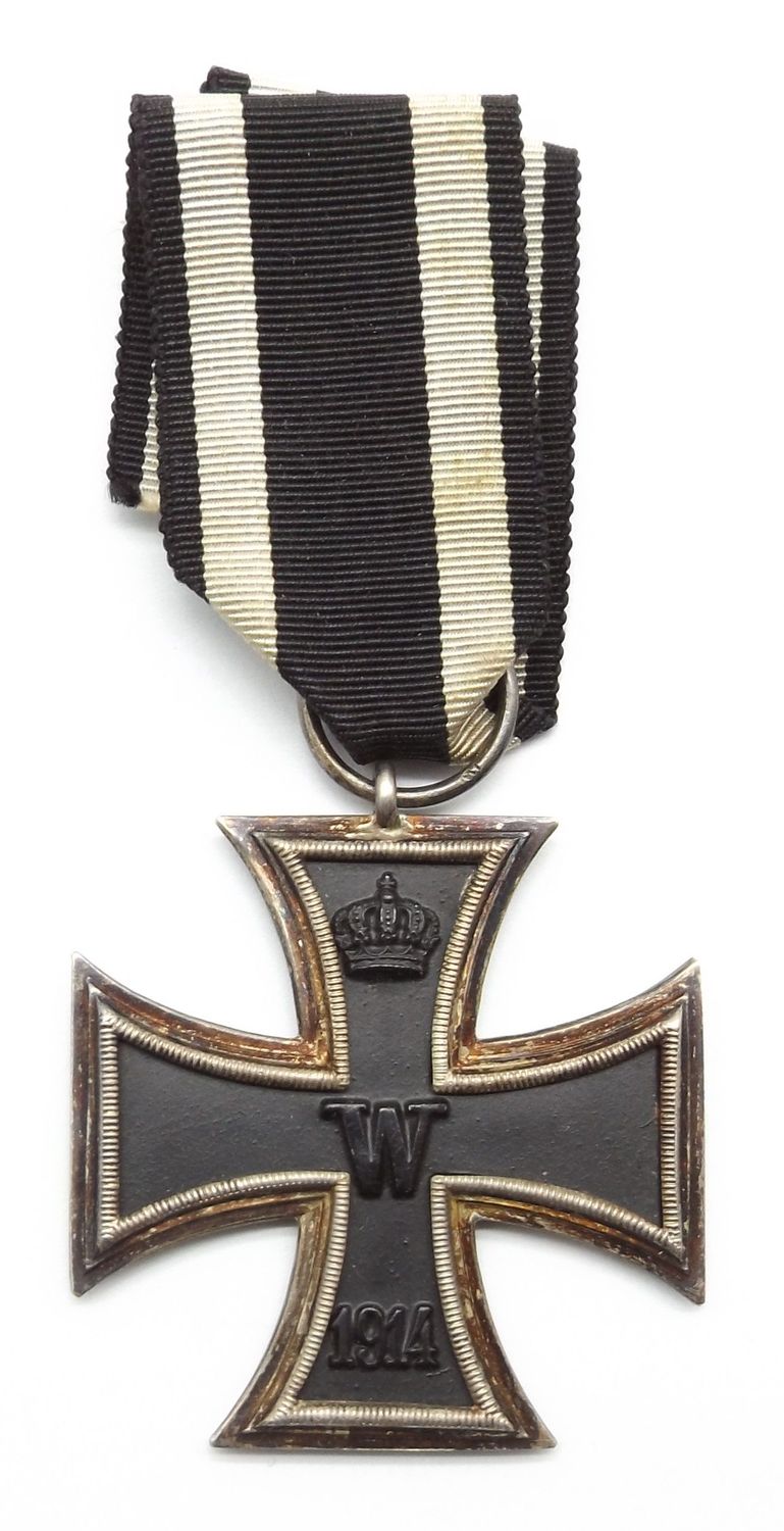 Eisernes Kreuz 2. Klasse EK2 1914 Hersteller M + Zusatzpunze, mit Band.