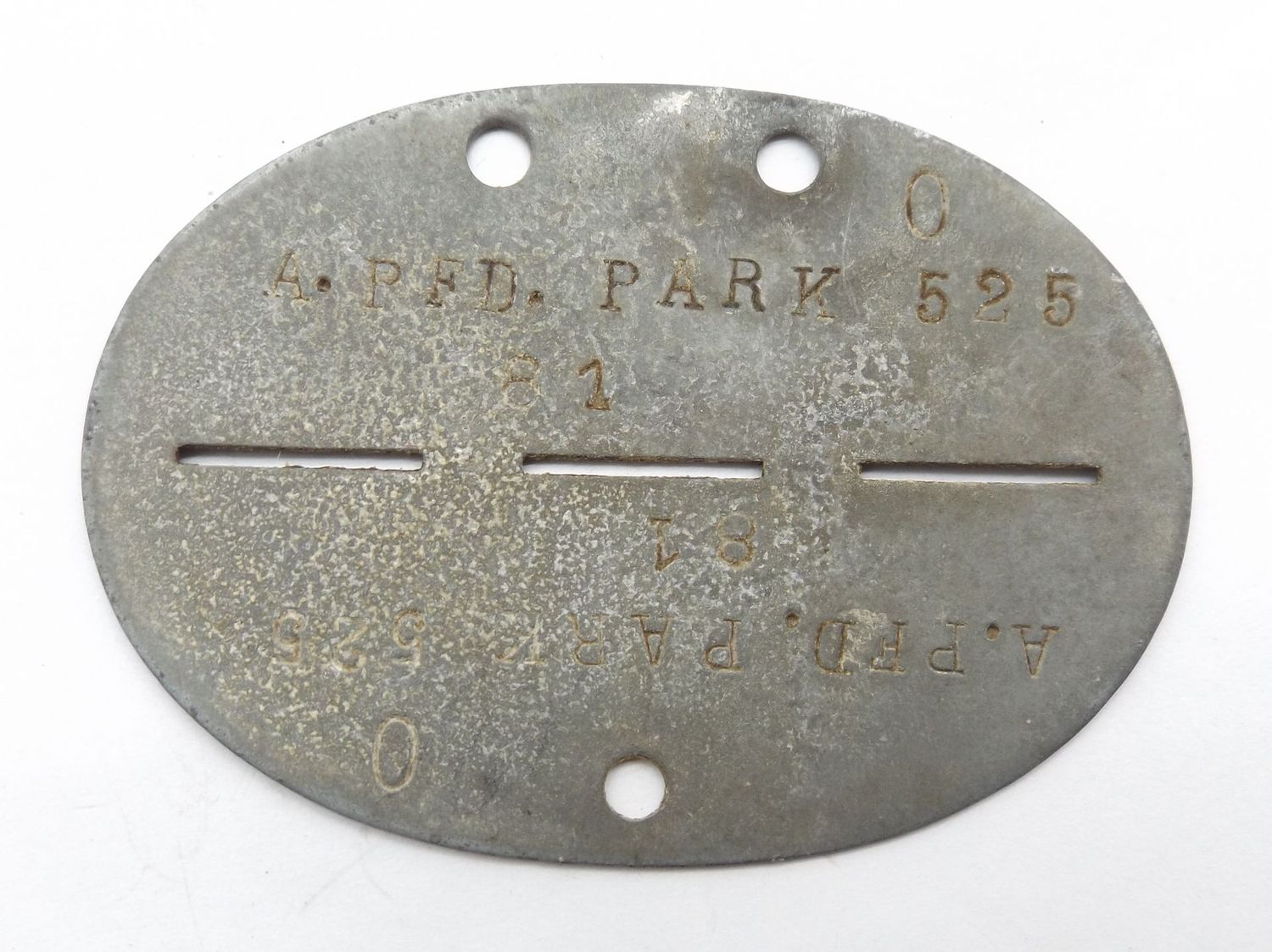 Wehrmacht: Erkennungsmarke Armee Pferdepark 525.