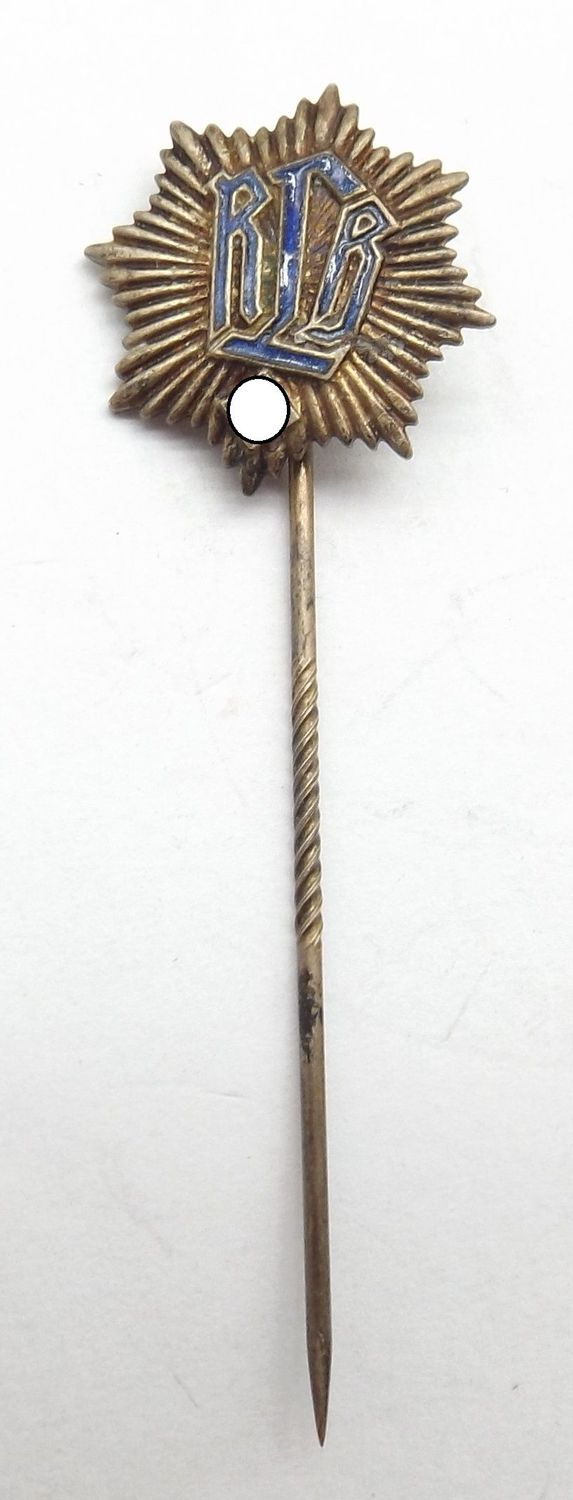RLB Reichsluftschutzbund: Mitgliedsabzeichen, an Nadel, Durchmesser ca. 17 mm.