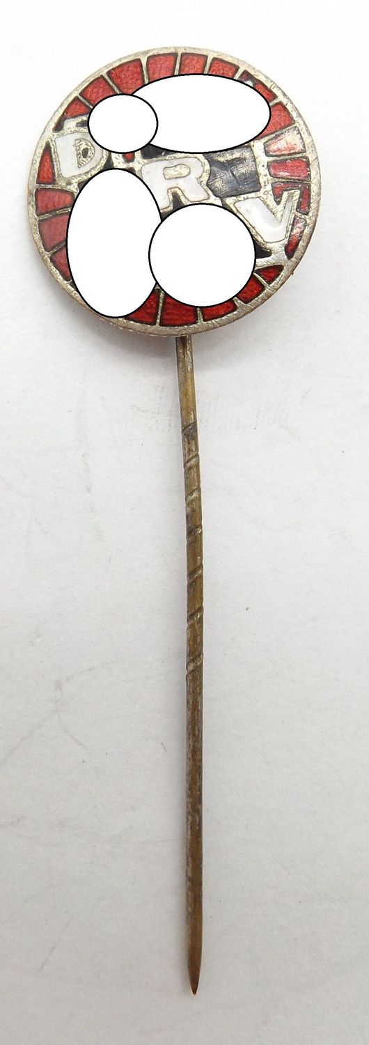 3. Reich: Deutscher Radfahrer Verband (DRV), Mitgliedsabzeichen, Hersteller Lehmann & Wundenberg Hannover GES.GESCH., an Nadel, Durchmesser ca. 19 mm.