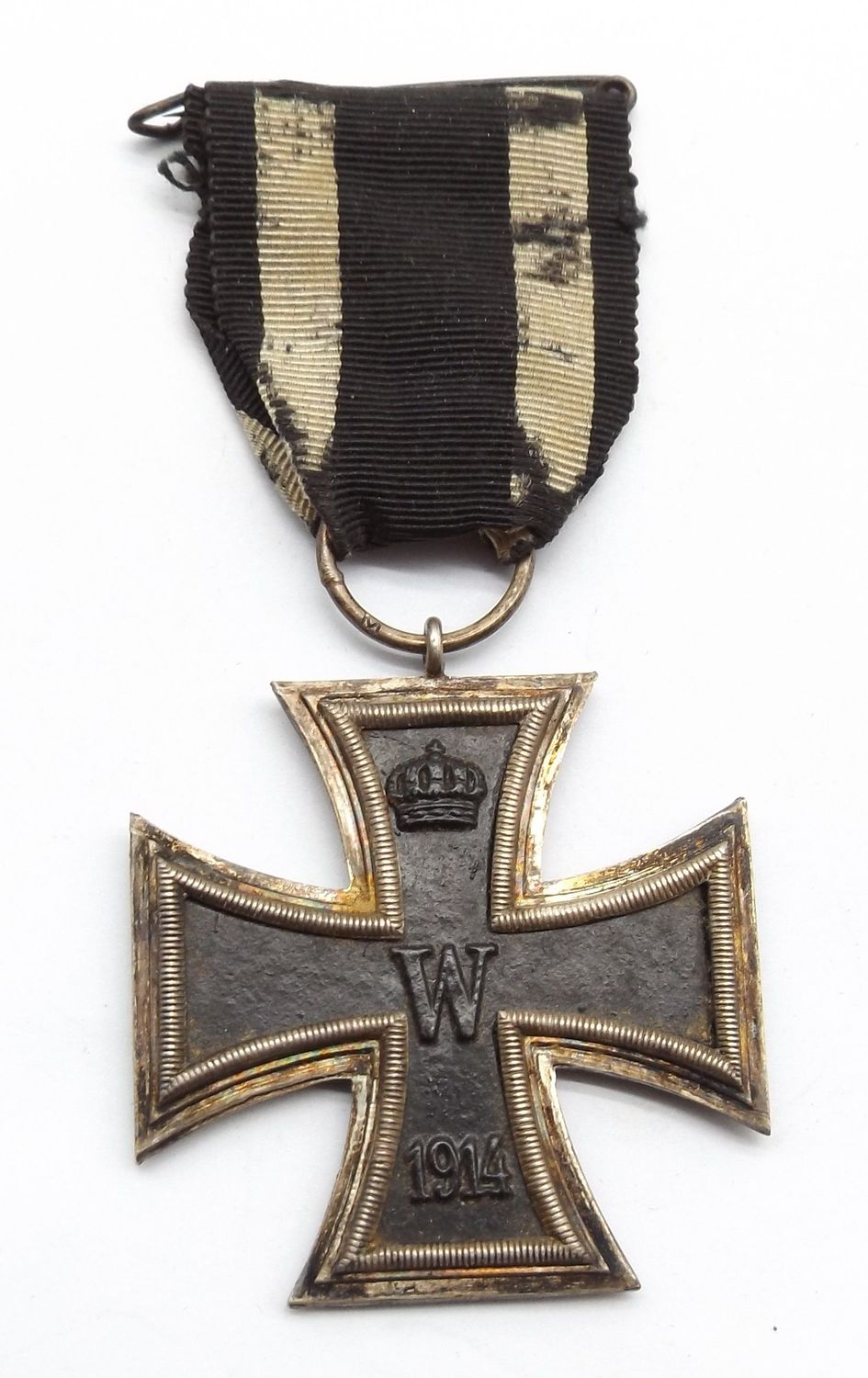 Eisernes Kreuz 2. Klasse EK2 1914 Hersteller M für die Firma B.H. Mayer, Pforzheim, am Band.