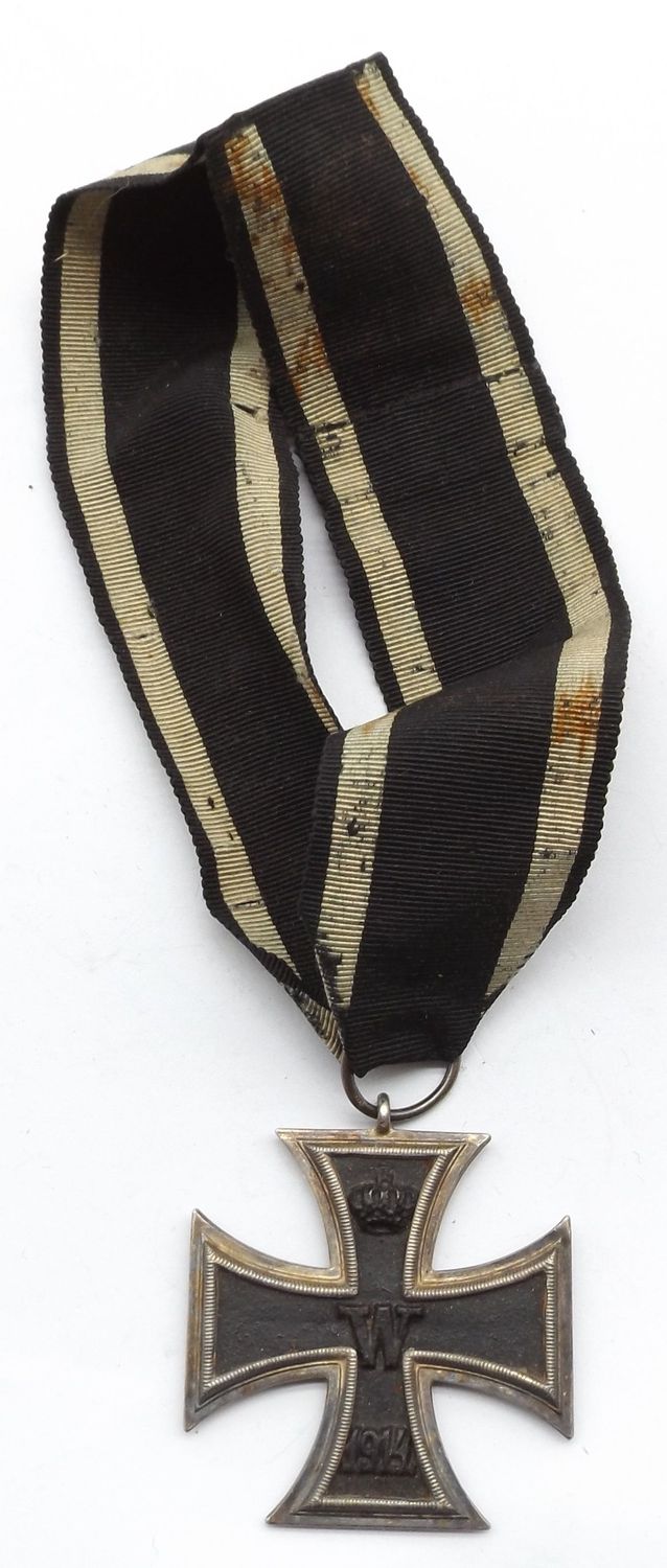Eisernes Kreuz 2. Klasse EK2 1914 Hersteller WS für die Firma Wagner & Sohn, Berlin, am konfektionierten Band.