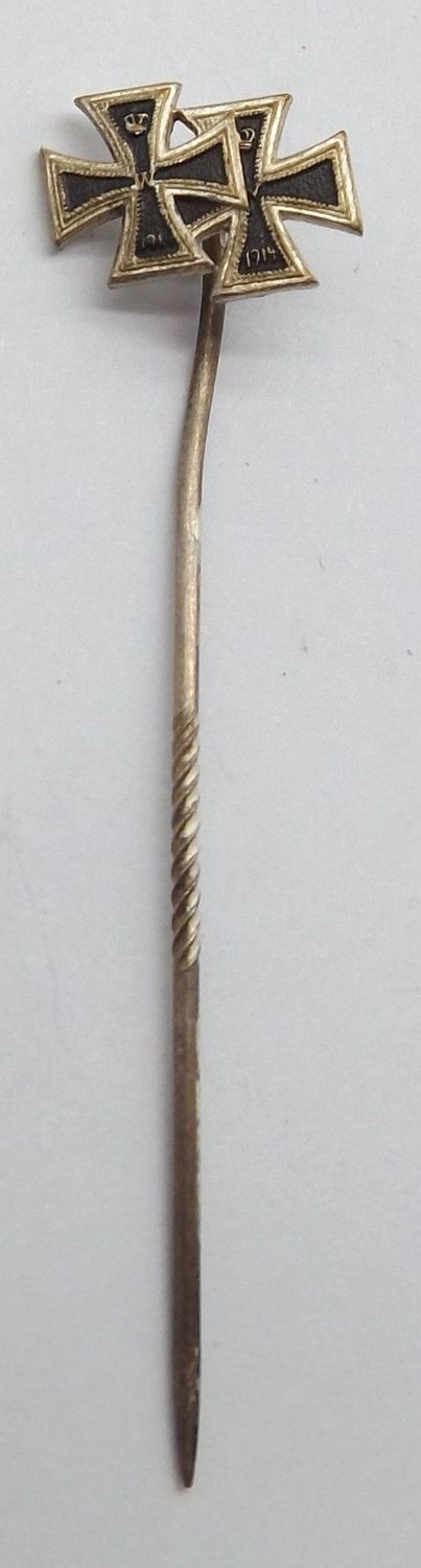 2-fach Miniatur Eisernes Kreuz 1. und 2. Klasse 1914, an Nadel.