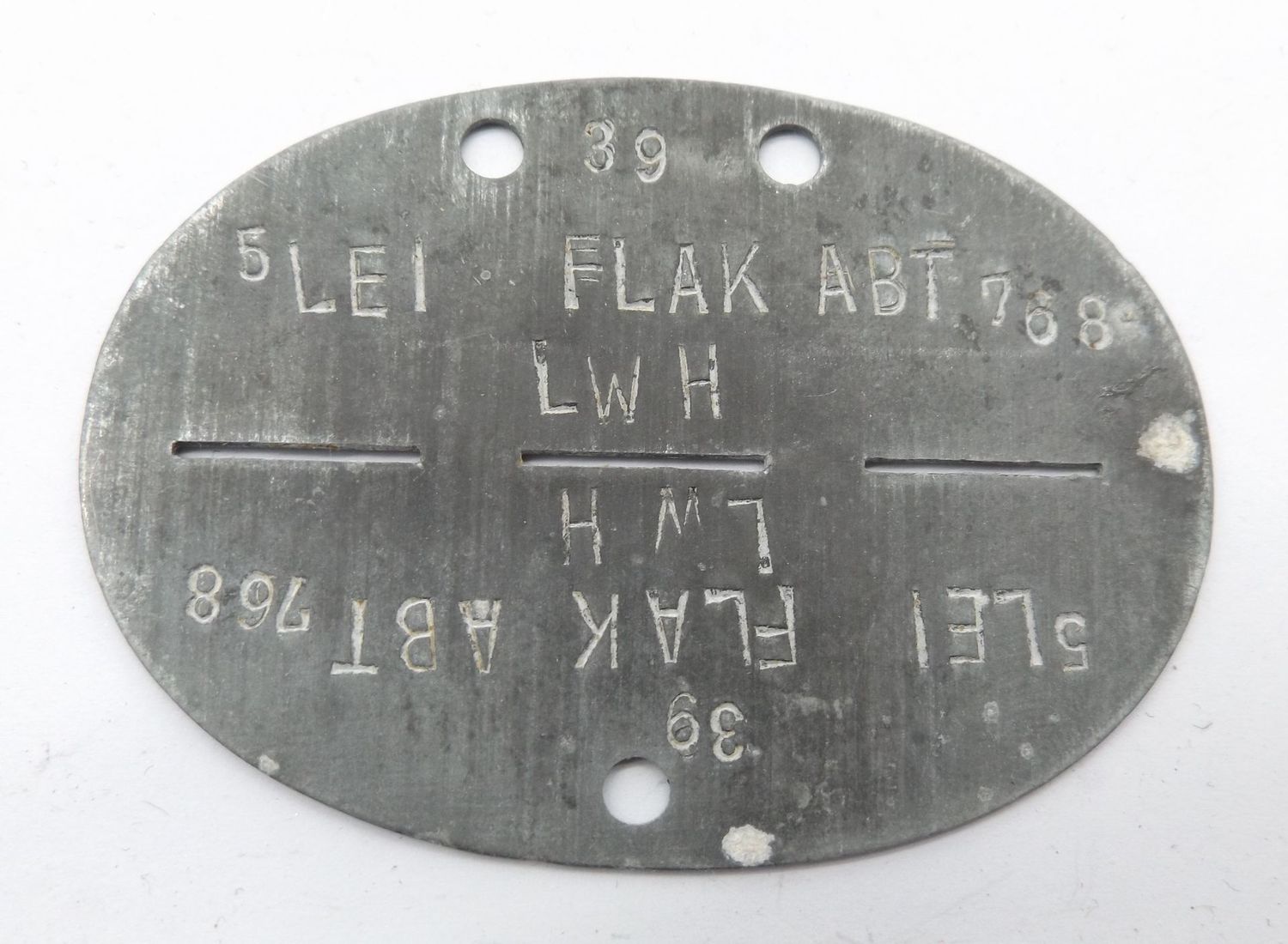 Luftwaffe: Erkennungsmarke 5. Lei. Flak Abt. 768 LWH, Luftwaffenhelfer.