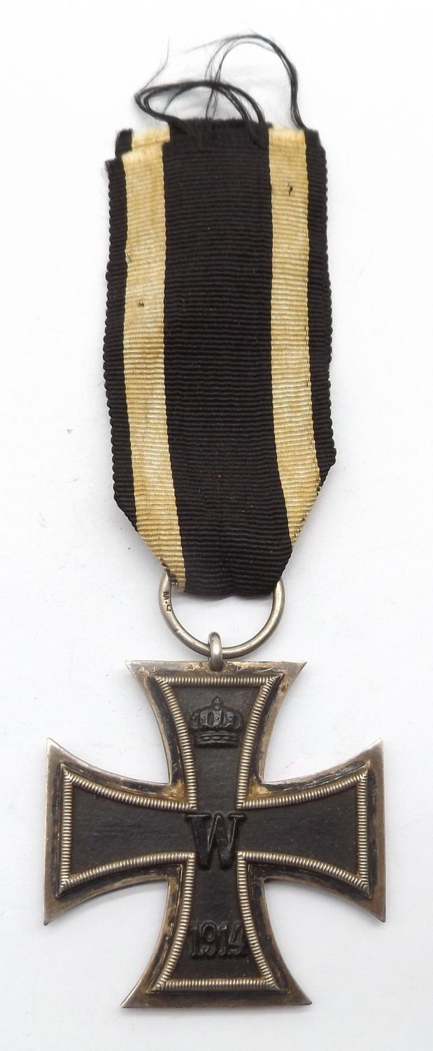 Eisernes Kreuz 2. Klasse EK2 1914 Herstellerpunze S-W im Bandring für den Hersteller Sy & Wagner, Berlin.