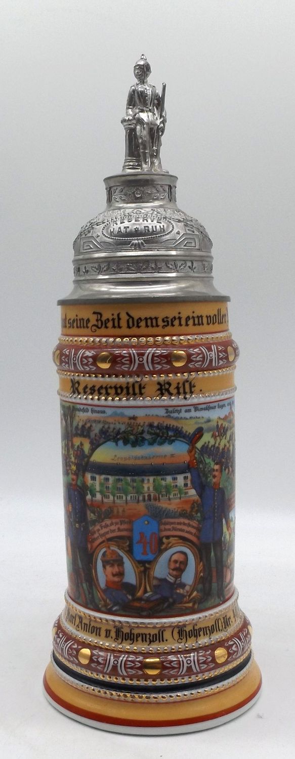 Preussen: Reservistenkrug 8. Comp. Füsilier-Regiment „Fürst Karl-Anton von Hohenzollern“ (Hohenzollernsches) Nr. 40, Rastatt 1911 - 13.