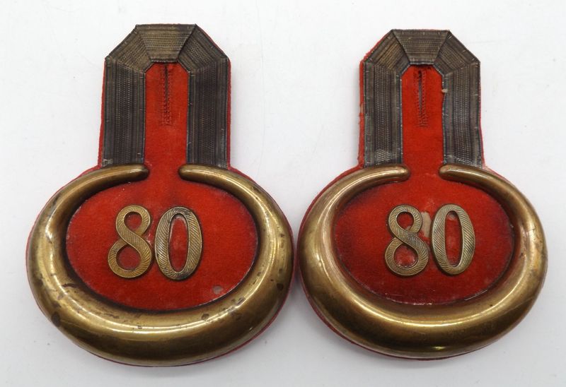 Preussen: Paar Epauletten für einen Leutnant im Füsilier-Regiment von Gersdorff (Hessisches) Nr. 80, Wiesbaden.