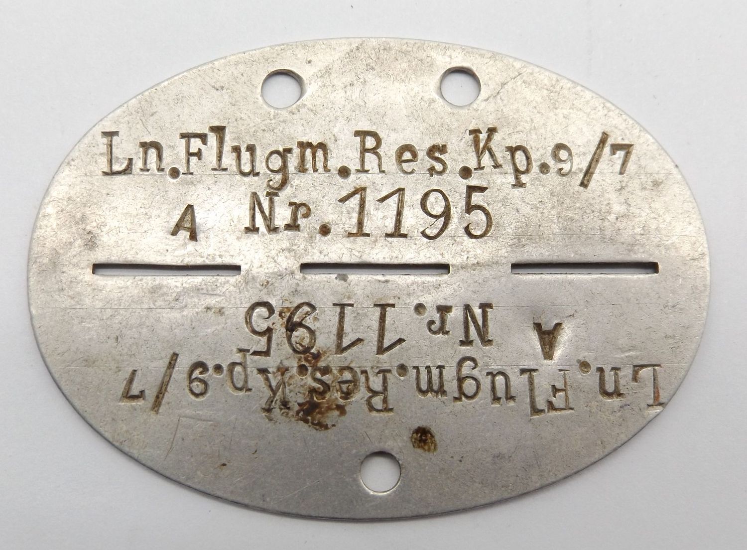 Luftwaffe: Erkennungsmarke Luftnachrichten Flugmelde Reserve Kompanie 9/7.