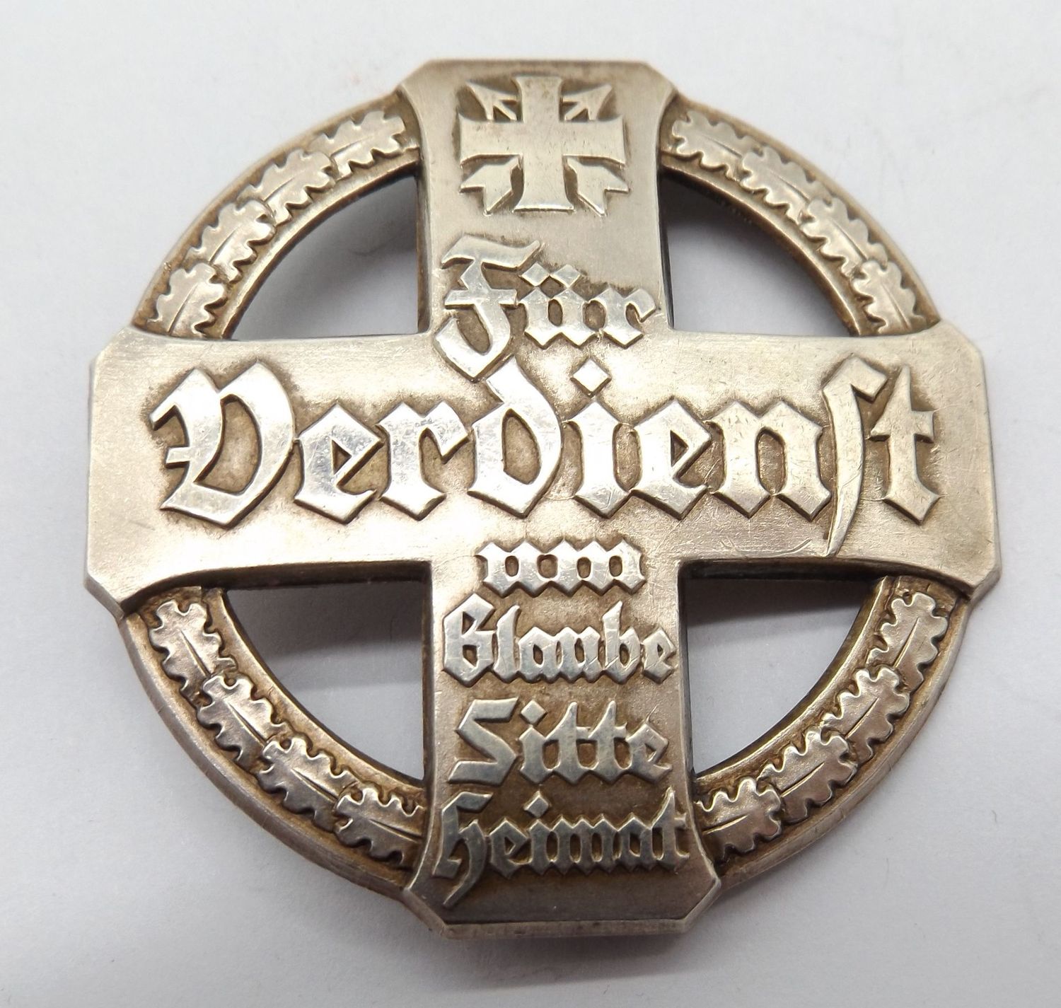 Silbernes Verdienstkreuz Bund der Historischen Deutschen Schützenbruderschaften e.V., "Für Verdienst um Glaube, Sitte,  Heimat,  925 SILBER punziert. Selten.