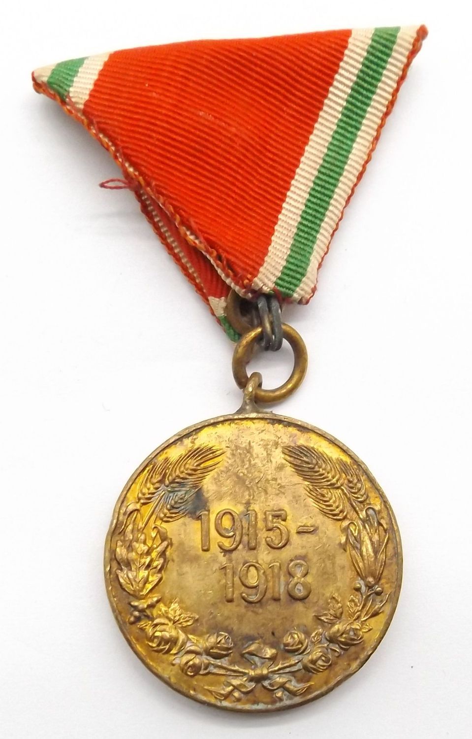 Bulgarien: Weltkriegs Erinnerungsmedaille 1915-1918, am Dreiecksband.