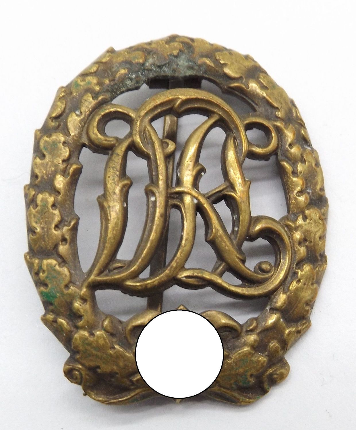 Reichssportabzeichen DRL in Bronze, mit Hersteller Henseler Pforzheim – D.R.G.M. 35269, seltener Hersteller!