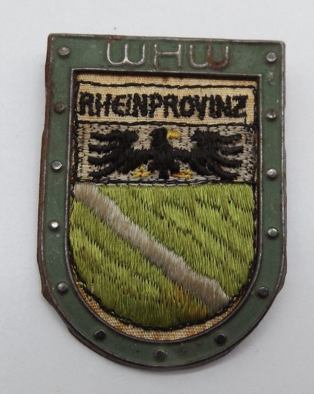 3. Reich: Winterhilfswerk WHW Abzeichen Wappen Rheinprovinz.