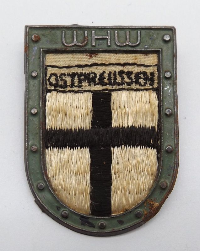 3. Reich: Winterhilfswerk WHW Abzeichen Wappen Ostpreussen.