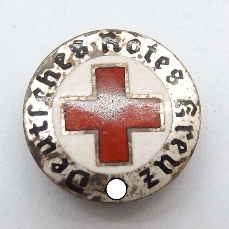 3. Reich: Mitgliedsabzeichen Deutsches Rotes Kreuz, Knopfloch-Abzeichen, gemarkt GES. GESCH., 16 mm, selten!