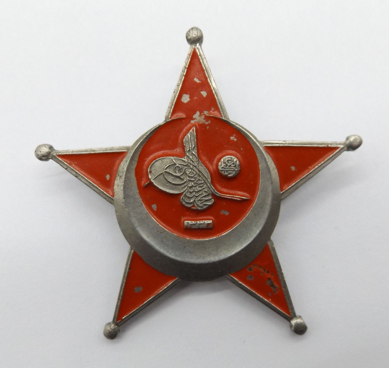 Türkei: Eiserner Halbmond - Stern von Gallipoli, türkische Fertigung, Weißmetall lackiert.