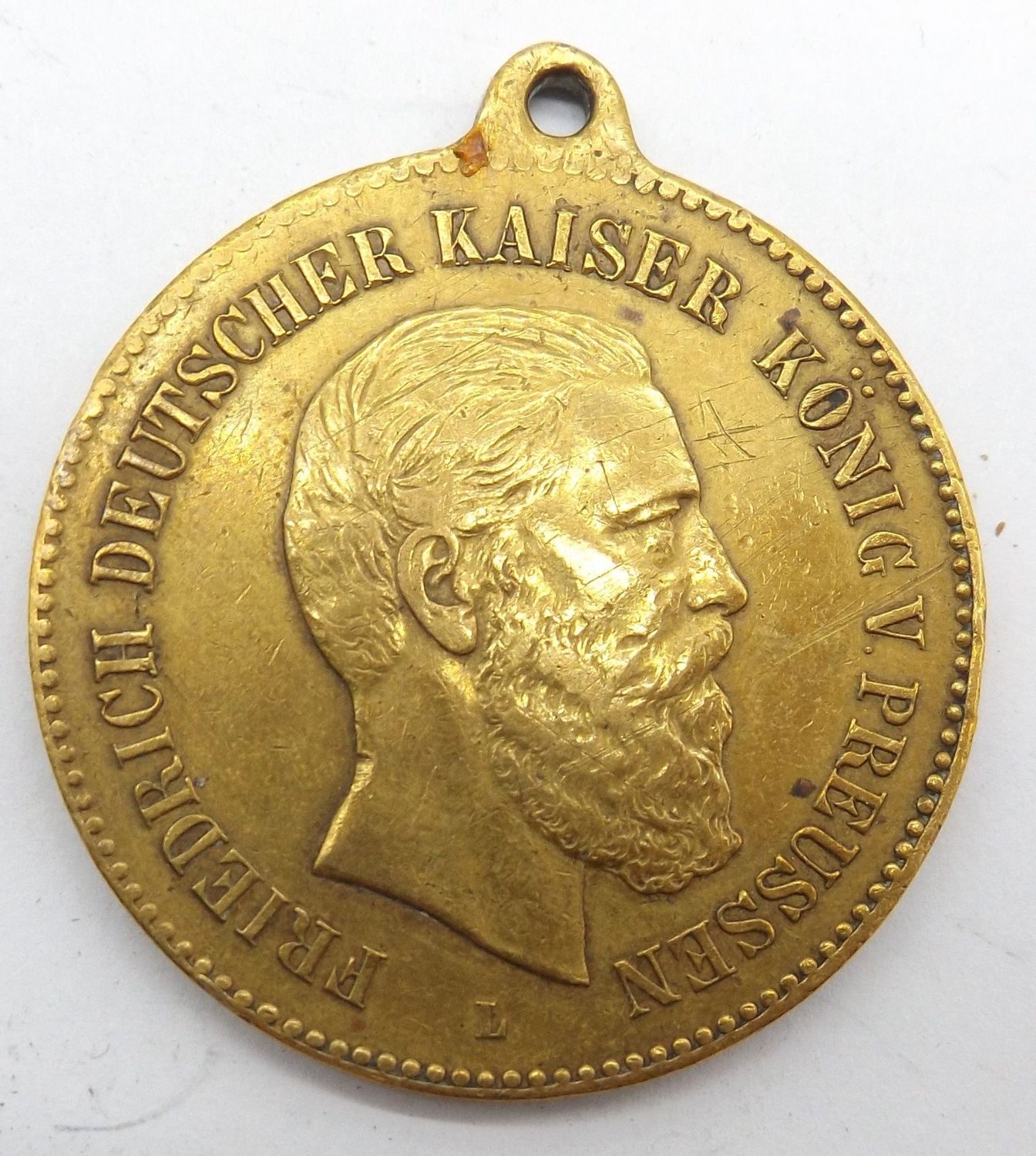 Preussen: Medaille 1888,  Friedrich Deutscher Kaiser König von Preussen - Lerne Leiden ohne zu klagen.