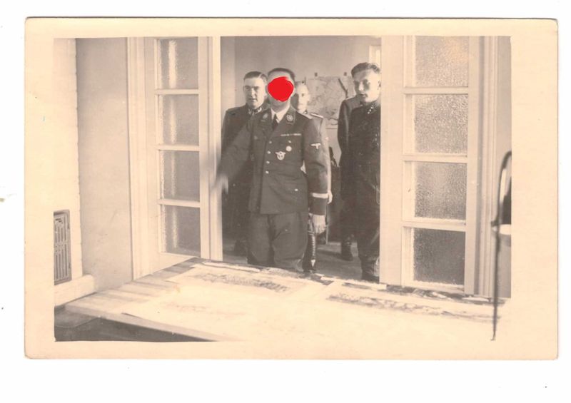 Waffen-SS: Foto Reichsführer SS Heinrich Himmler, Besichtigung der Diensträume in Lublin Polen, PK-Größe, C76.