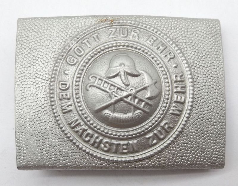 Deutsches Reich: Koppelschloss für Mannschaften Feuerwehr, "Gott zur Ehr - dem Nächsten zur Wehr", 1930er Jahre.