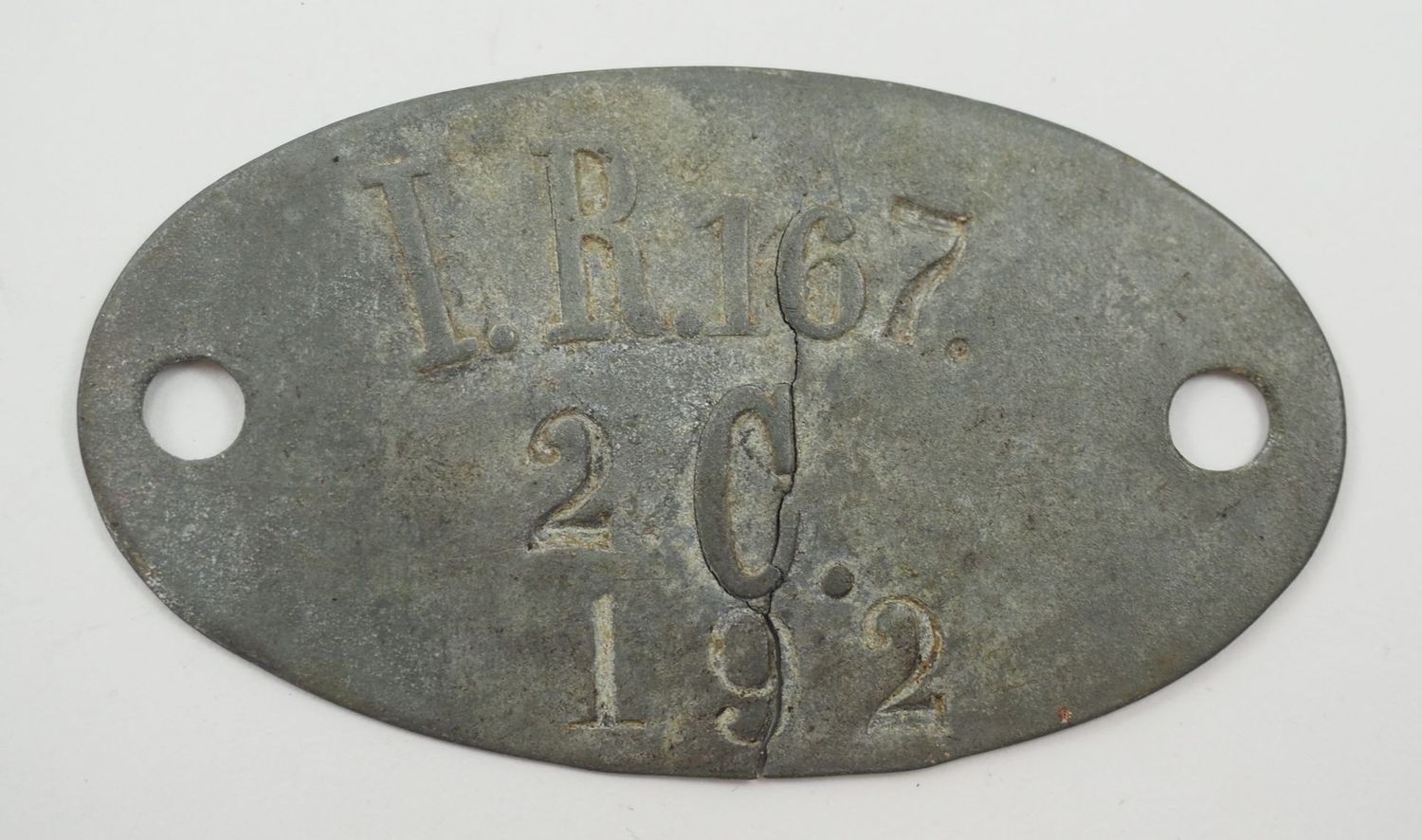 Preussen: Erkennungsmarke 1. Ober-Elsässisches Infanterie-Regiment Nr. 167, Kassel.