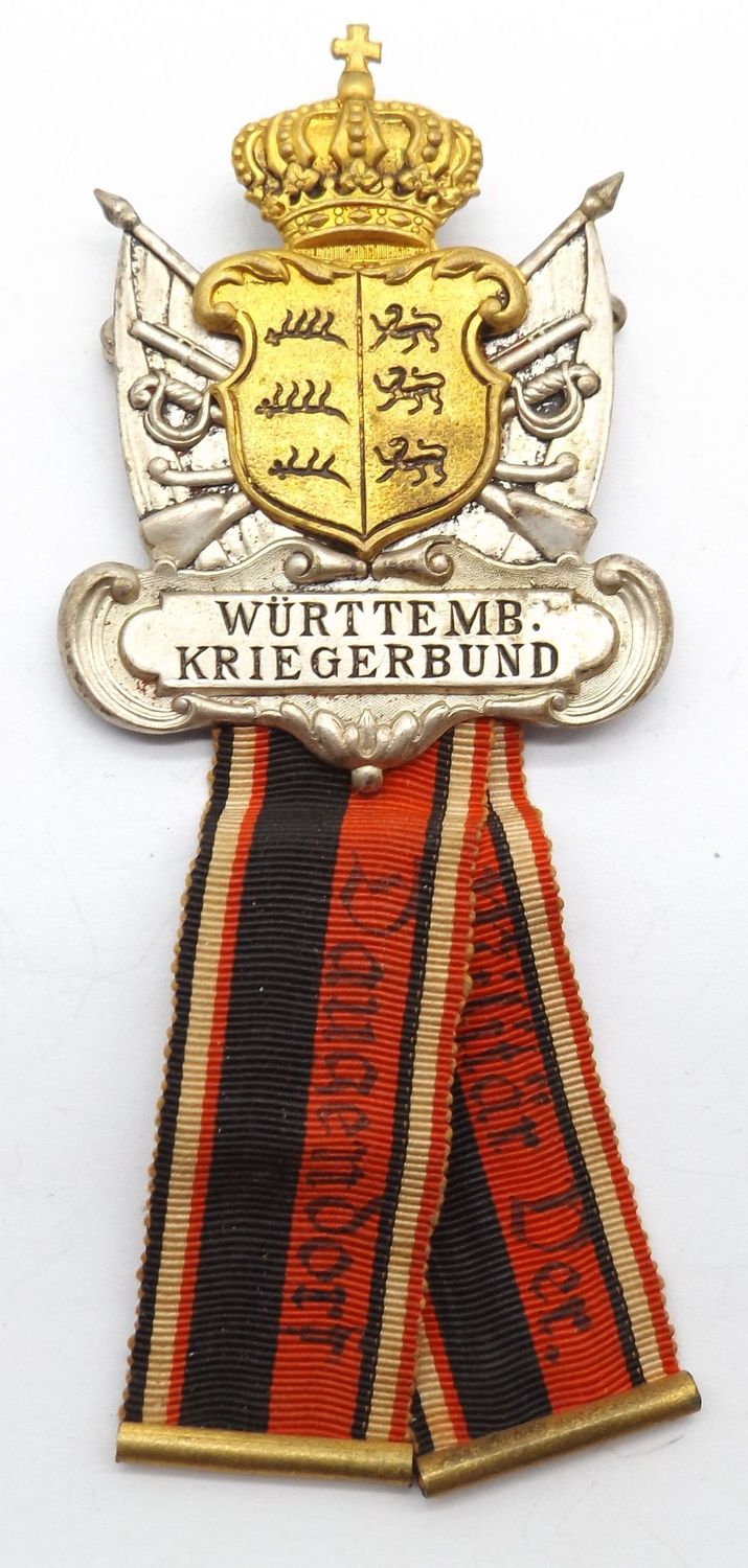 Württemberg: Mitgliedsabzeichen Kriegerbund, Kriegerverein Daugendorf. Daugendorf ist eine Gemeinde im baden-württembergischen Landkreis Biberach.