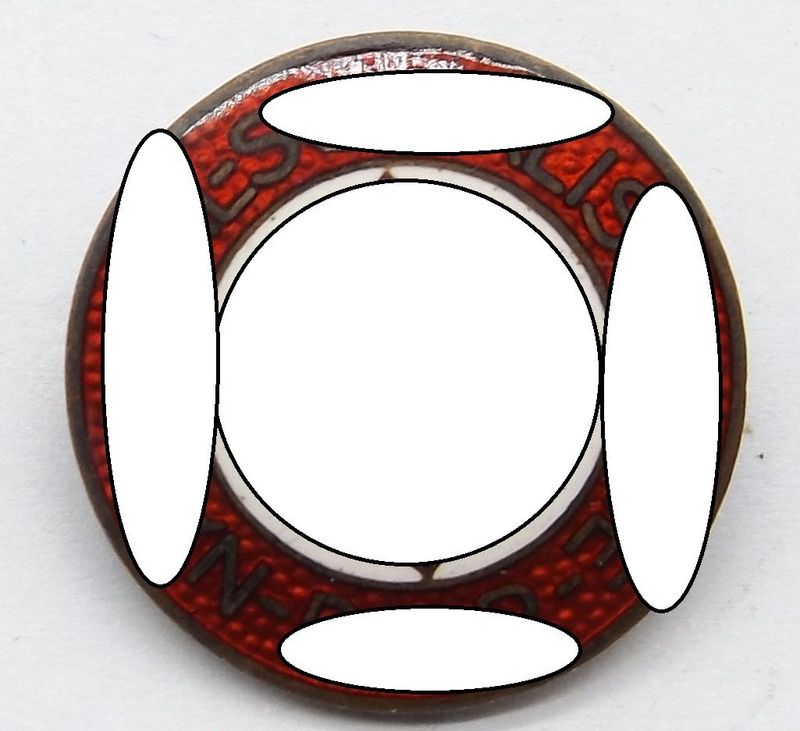 NSDAP: Parteiabzeichen, Herst. RZM M1/100 für die Firma Werner Redo, Saarlautern, Emaille unbeschädigt, seltener Hersteller.