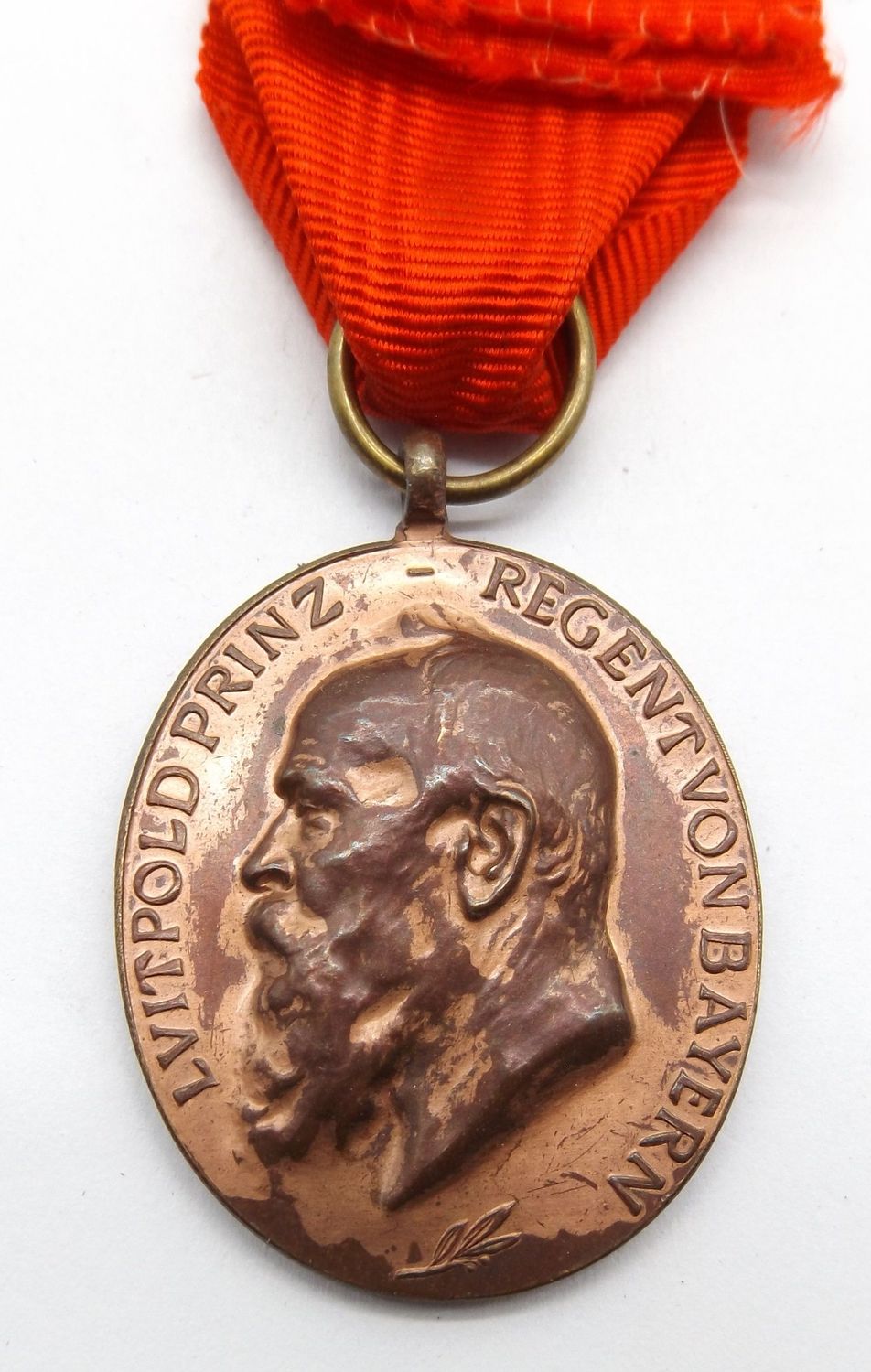 Bayern: Prinzregent Luitpold Medaille in Bronze, In Treue fest 1905, mit Band.