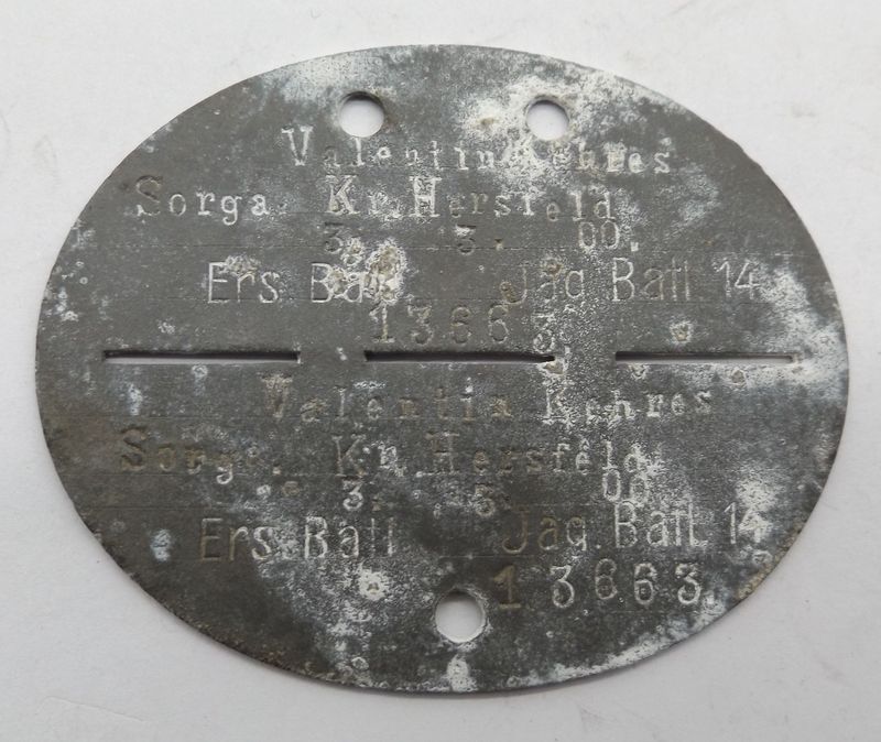 Mecklenburg: Erkennungsmarke Großherzoglich Mecklenburgisches Jäger-Bataillon Nr. 14, Colmar.