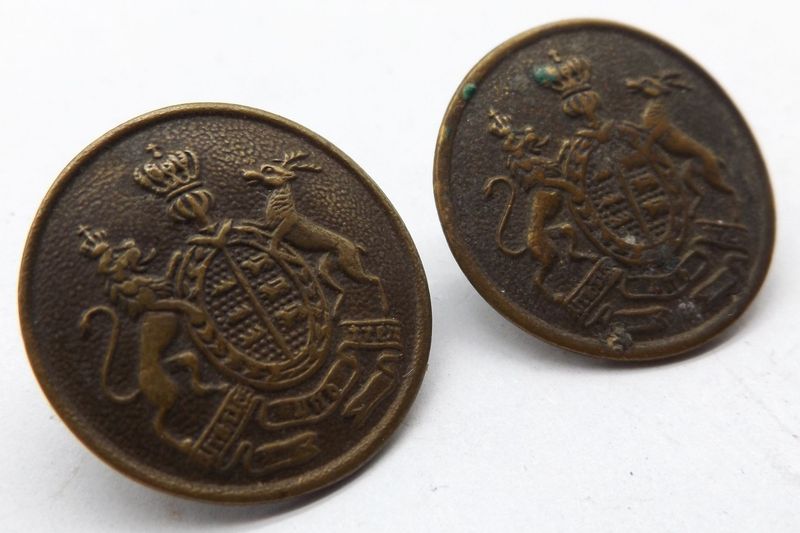 Württemberg: Paar Gefreitenknöpfe, Hersteller F.L. Extra Fein, Durchmesser ca. 25 mm.