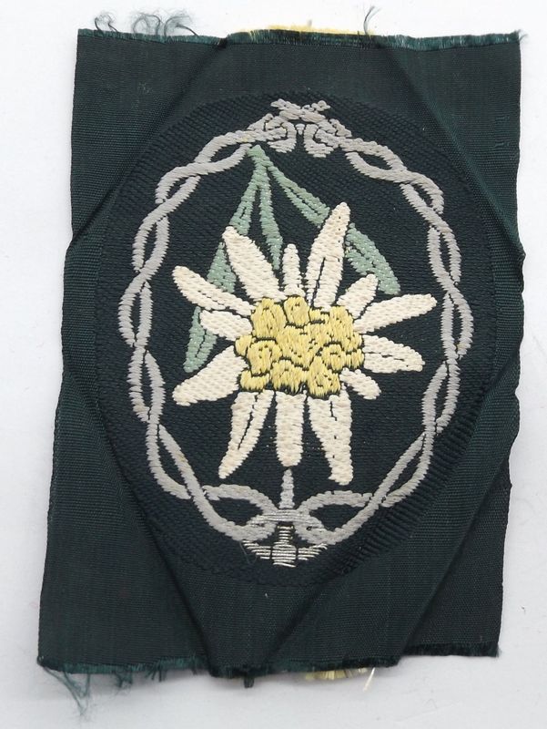 Wehrmacht: Ärmelabzeichen, Gebirgsjäger Edelweiß, Bevo-Ausführung.