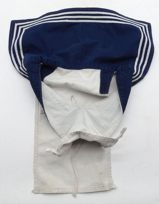 Kaiserliche Marine: Kieler Kragen für Mannschaften, Kammerstempel B.A.W. (Beschaffungsamt Wilhelmshaven) von 1916.