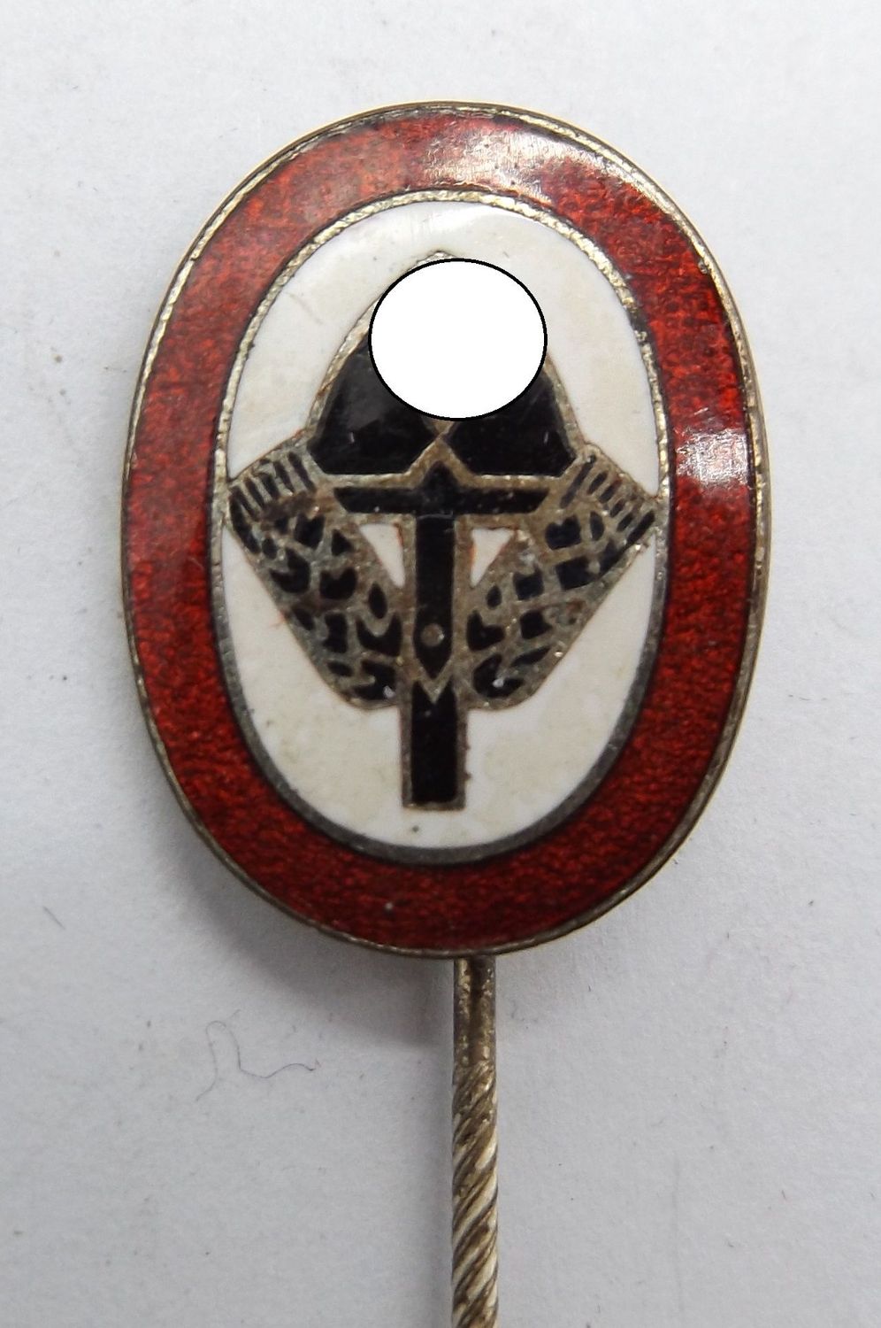 Reichsarbeitsdienst (RAD): Mitgliedsnadel, Rückseite markiert mit "RAJD Ges. Gesch.", Hersteller E.L.M.