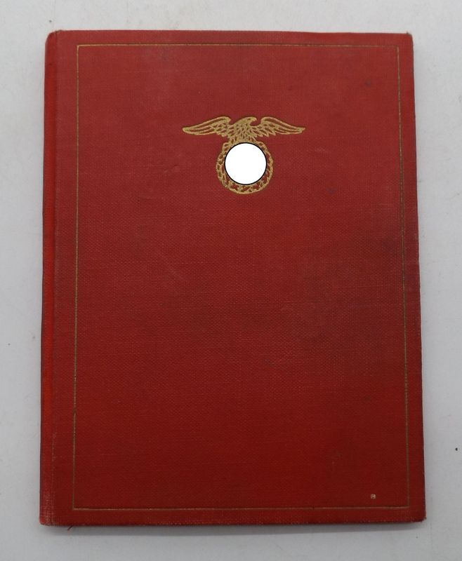 NSDAP: Mitgliedsbuch Nr. 725574 für einen Parteiangehörigen und N.S.B.O-Betriebswarts aus Branderode, Ausgabe 1933, eingetreten am 01.11.1931, ausgestellt am 29.12.1933.