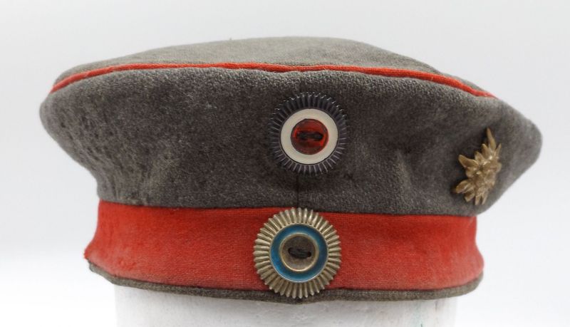Bayern: 1.Weltkrieg, feldgraues Krätzchen für Mannschaften im Alpenkorps, Eigentumsstück.