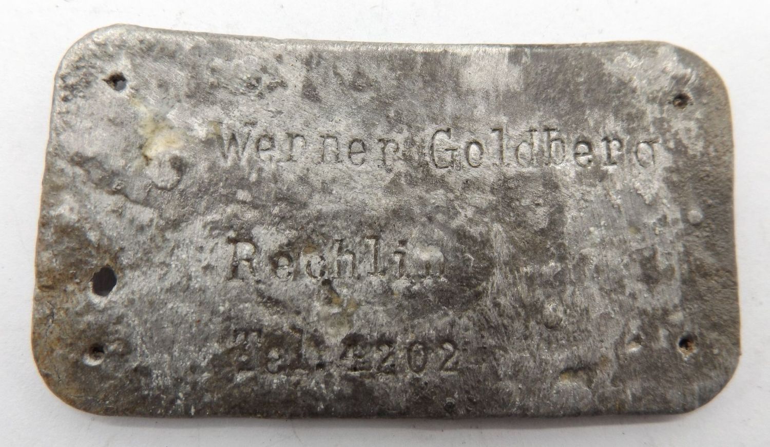 Luftwaffe: Büroschild eines Angestellten der Erprobungsstelle der Luftwaffe Rechlin.